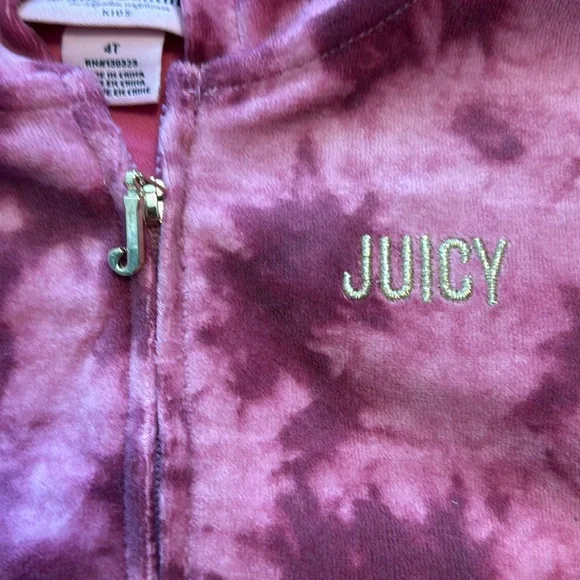 NWT Juicy Couture Toddler Girls Pink Tie-Dye Hoodie and Joggers Set - Picture 3 of 9
